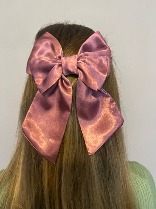 Aubergine hair bow clip